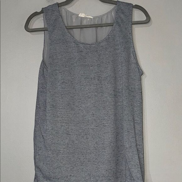Heather Gray Tank Top with Crew Neck and Relaxed Fit - Picture 1 of 7